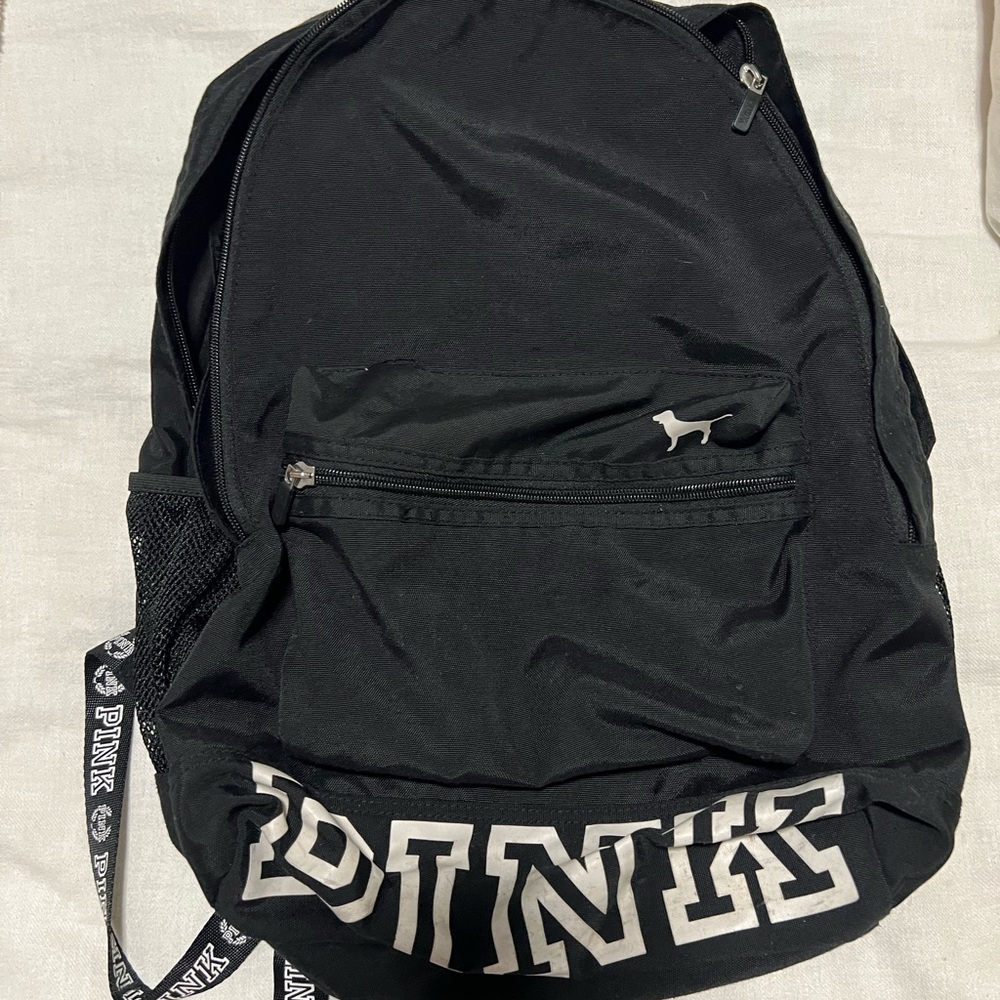 victoria secret pink- black book bag